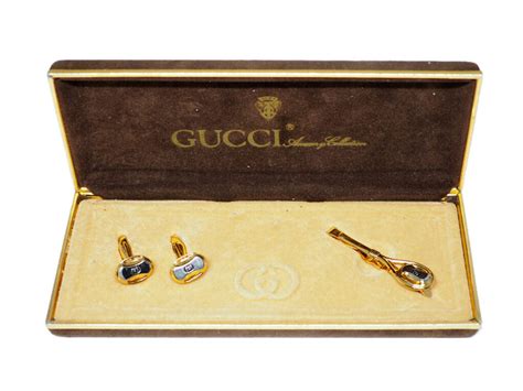 gucci snake tie clip|Gucci tie and cufflink set.